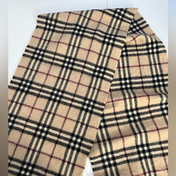 BURBERRY / BURBERRY’S London 100% Cashmere fringe scarf classic check brown VTG - Picture 10 of 10